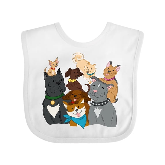 Inktastic Happy Dog Family Boys or Girls Baby Bib