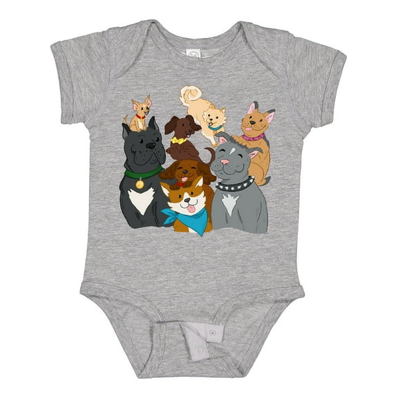 Inktastic Happy Dog Family Boys or Girls Baby Bodysuit