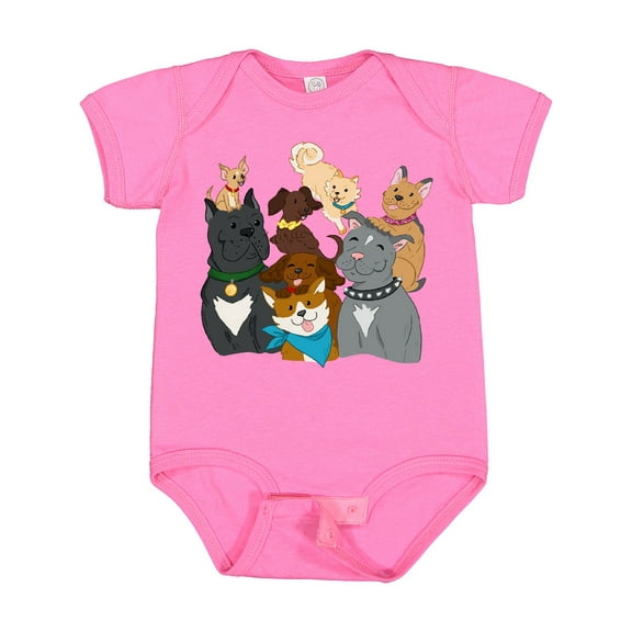 Inktastic Happy Dog Family Boys or Girls Baby Bodysuit