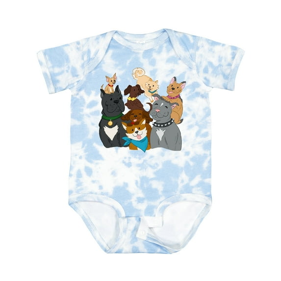 Inktastic Happy Dog Family Boys or Girls Baby Bodysuit