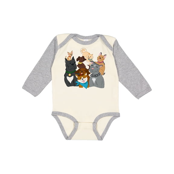 Inktastic Happy Dog Family Boys or Girls Long Sleeve Baby Bodysuit