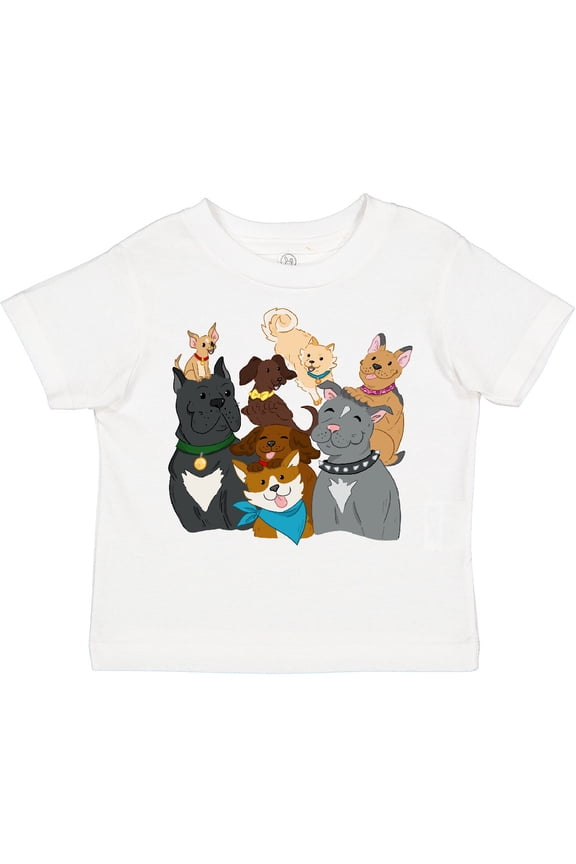 Happy Dog Family Boys or Girls Toddler T-Shirt