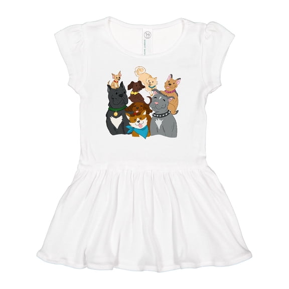 Inktastic Happy Dog Family Girls Baby Dress