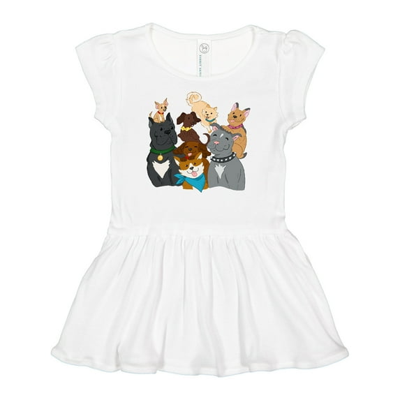 Inktastic Happy Dog Family Girls Baby Dress