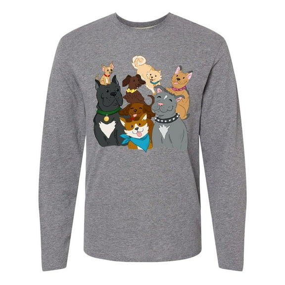 Inktastic Happy Dog Family Long Sleeve T-Shirt