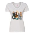 thumbnail image 1 of Inktastic Happy Dog Family Women's V-Neck T-Shirt, 1 of 5