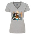 thumbnail image 1 of Inktastic Happy Dog Family Women's V-Neck T-Shirt, 1 of 5