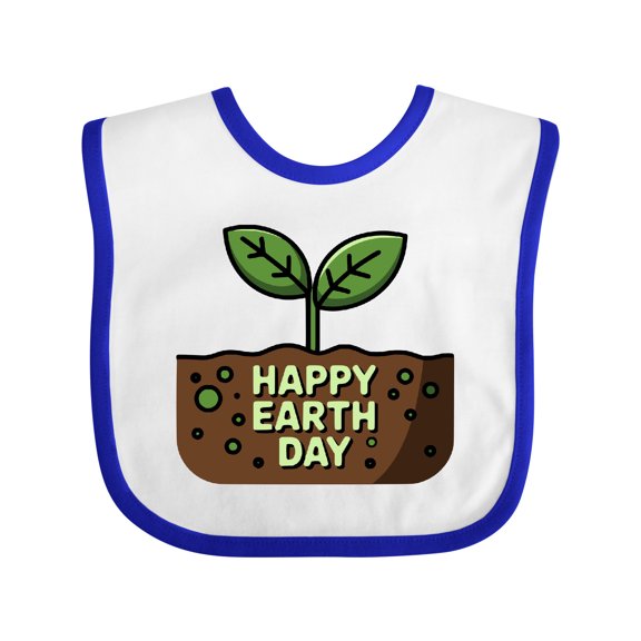 Inktastic Happy Earth Day 2025 Boys or Girls Baby Bib