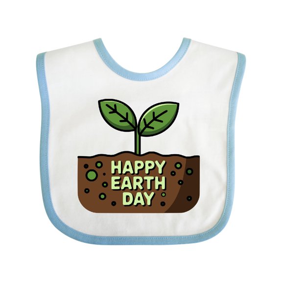 Inktastic Happy Earth Day 2025 Boys or Girls Baby Bib