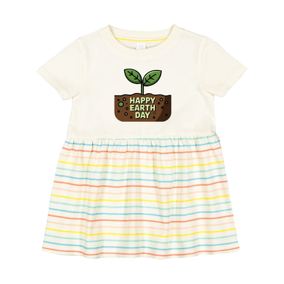 Inktastic Happy Earth Day 2025 Girls Baby Dress
