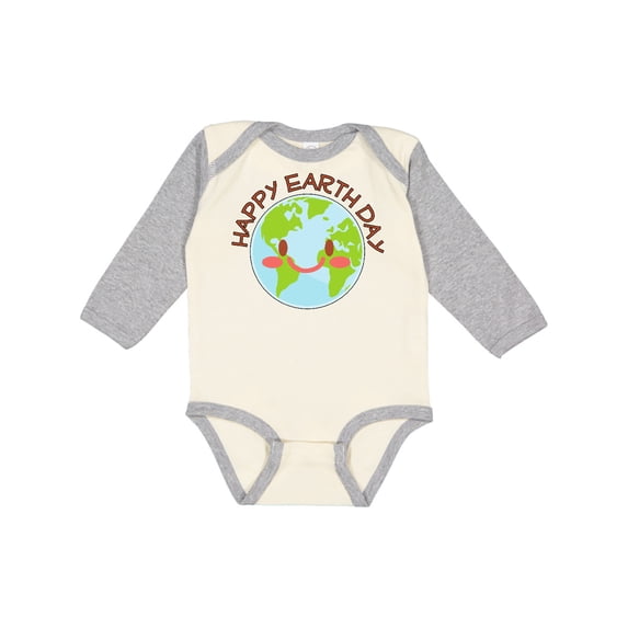 Inktastic Happy Earth Day Boys or Girls Long Sleeve Baby Bodysuit