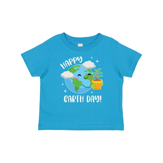 Inktastic Happy Earth Day Cute Smiling Planet Earth with Tree Boys or Girls Baby T-Shirt