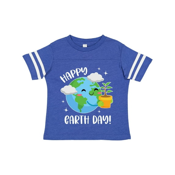 Inktastic Happy Earth Day Cute Smiling Planet Earth with Tree Boys or Girls Toddler T-Shirt