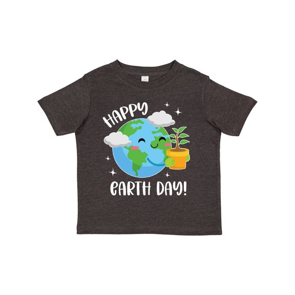 Inktastic Happy Earth Day Cute Smiling Planet Earth with Tree Boys or Girls Toddler T-Shirt