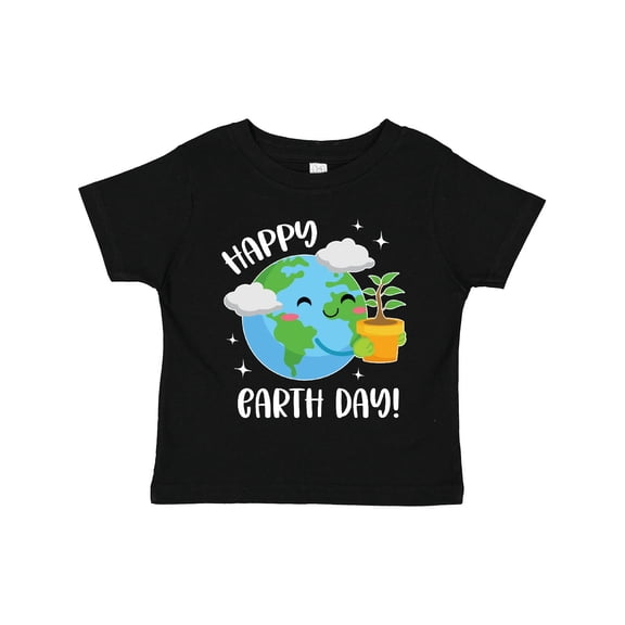 Inktastic Happy Earth Day Cute Smiling Planet Earth with Tree Boys or Girls Toddler T-Shirt