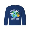 thumbnail image 1 of Inktastic Happy Earth Day Cute Smiling Planet Earth with Tree Long Sleeve Youth T-Shirt, 1 of 5