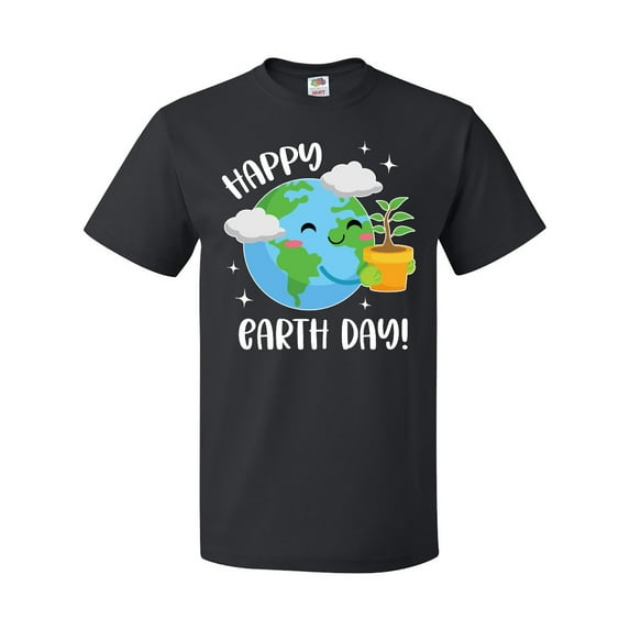 Inktastic Happy Earth Day Cute Smiling Planet Earth with Tree T-Shirt