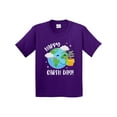 thumbnail image 1 of Inktastic Happy Earth Day Cute Smiling Planet Earth with Tree Youth T-Shirt, 1 of 5