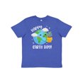 thumbnail image 1 of Inktastic Happy Earth Day Cute Smiling Planet Earth with Tree Youth T-Shirt, 1 of 5
