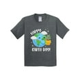 thumbnail image 1 of Inktastic Happy Earth Day Cute Smiling Planet Earth with Tree Youth T-Shirt, 1 of 5