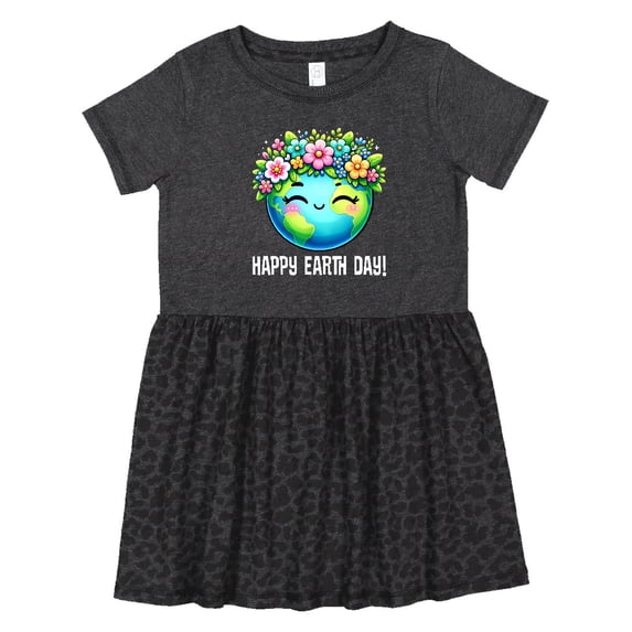 Inktastic Happy Earth Day Flowered Girls Toddler Dress