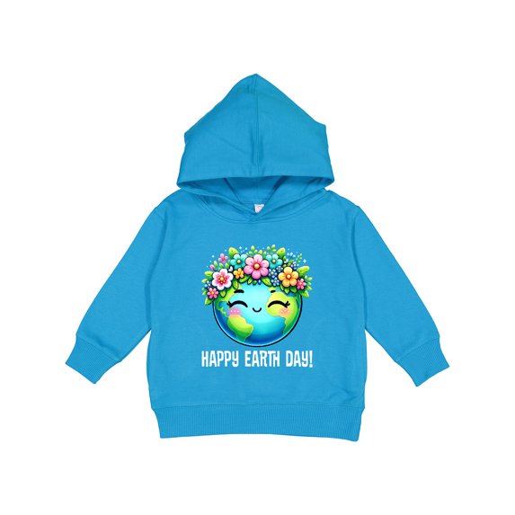 Inktastic Happy Earth Day Flowered Toddler Hoodie