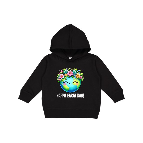 Inktastic Happy Earth Day Flowered Toddler Hoodie