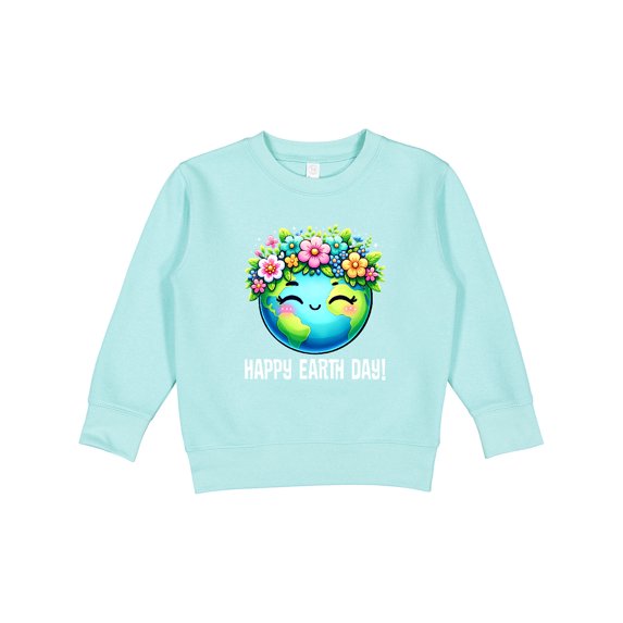 Inktastic Happy Earth Day Flowered Toddler Sweatshirt