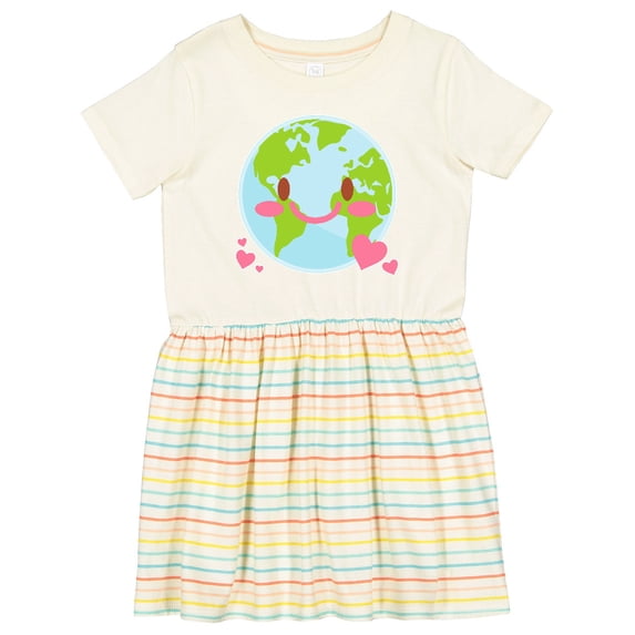 Inktastic Happy Earth Day with Hearts Girls Toddler Dress