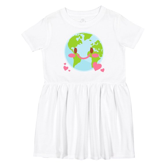 Inktastic Happy Earth Day with Hearts Girls Toddler Dress