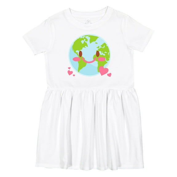 Inktastic Happy Earth Day with Hearts Girls Toddler Dress