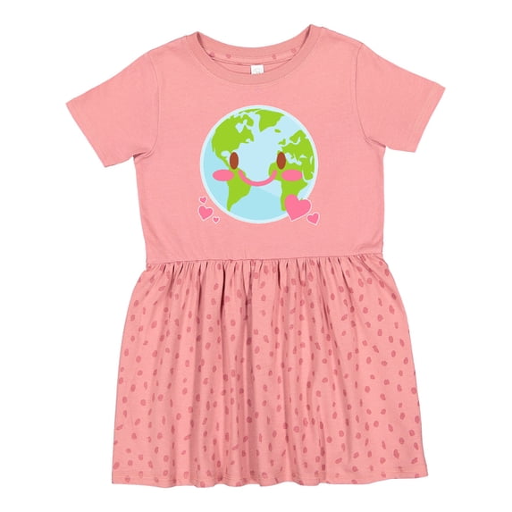 Inktastic Happy Earth Day with Hearts Girls Toddler Dress