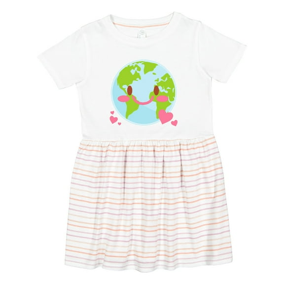 Inktastic Happy Earth Day with Hearts Girls Toddler Dress