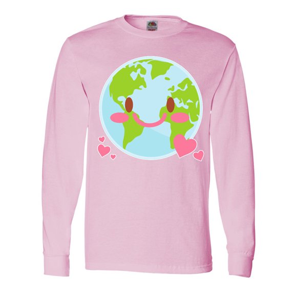 Inktastic Happy Earth Day with Hearts Long Sleeve T-Shirt