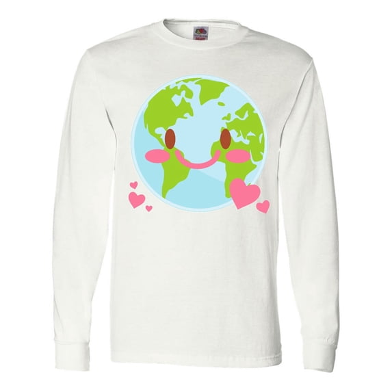 Inktastic Happy Earth Day with Hearts Long Sleeve T-Shirt