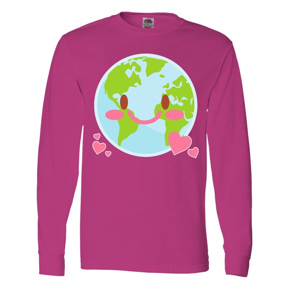 Inktastic Happy Earth Day with Hearts Long Sleeve T-Shirt
