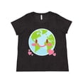 thumbnail image 1 of Inktastic Happy Earth Day with Hearts Women's Plus Size T-Shirt, 1 of 5