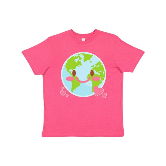 Inktastic Happy Earth Day with Hearts Youth T-Shirt