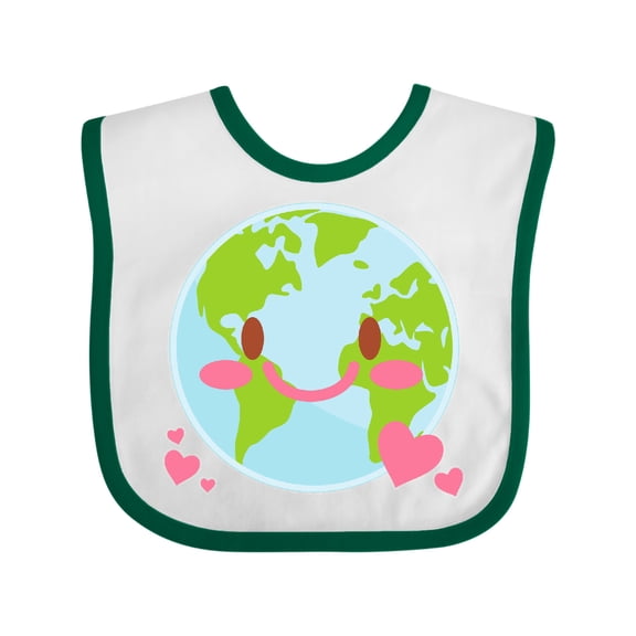Inktastic Happy Earth Day with hearts Boys or Girls Baby Bib