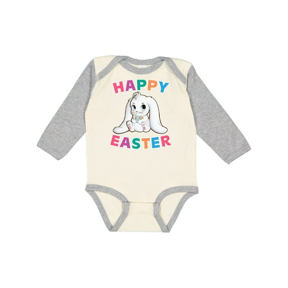 Inktastic Happy Easter Adorable Bunny Boys or Girls Long Sleeve Baby Bodysuit