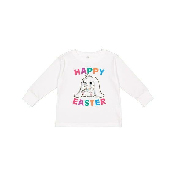 Inktastic Happy Easter Adorable Bunny Boys or Girls Long Sleeve Toddler T-Shirt