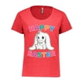 thumbnail image 1 of Inktastic Happy Easter Adorable Bunny Women's Plus Size T-Shirt, 1 of 5