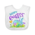 thumbnail image 1 of Inktastic Happy Easter Blue Bunny and Eggs in Grass Boys or Girls Baby Bib, 1 of 4