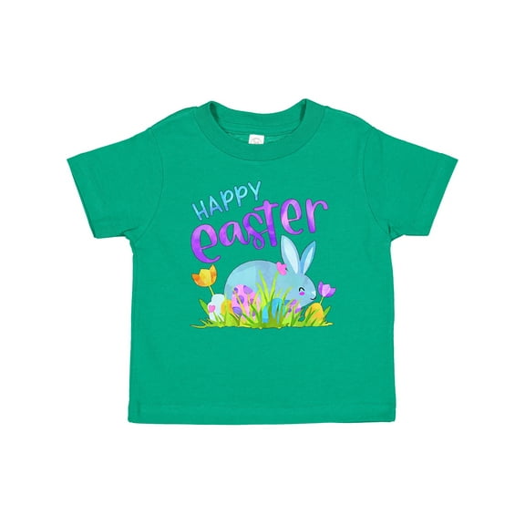 Inktastic Happy Easter Blue Bunny and Eggs in Grass Boys or Girls Baby T-Shirt