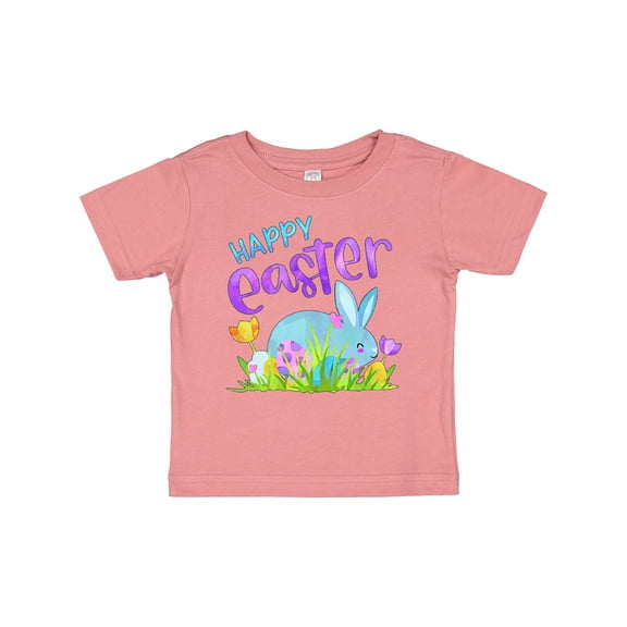 Inktastic Happy Easter Blue Bunny and Eggs in Grass Boys or Girls Baby T-Shirt