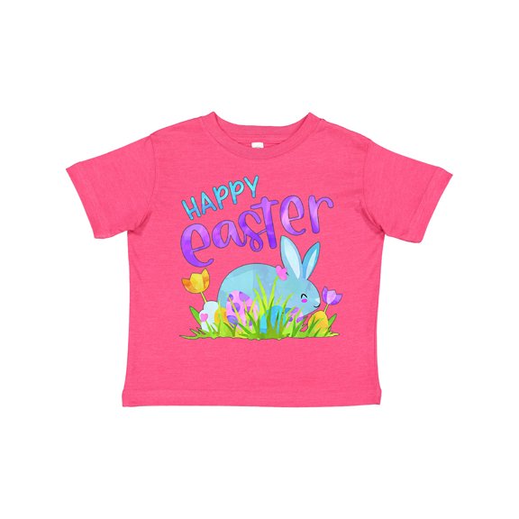 Inktastic Happy Easter Blue Bunny and Eggs in Grass Boys or Girls Toddler T-Shirt