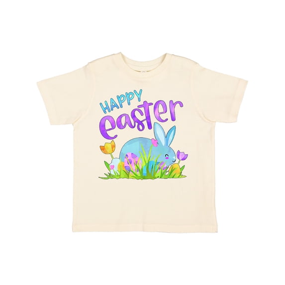 Inktastic Happy Easter Blue Bunny and Eggs in Grass Boys or Girls Toddler T-Shirt