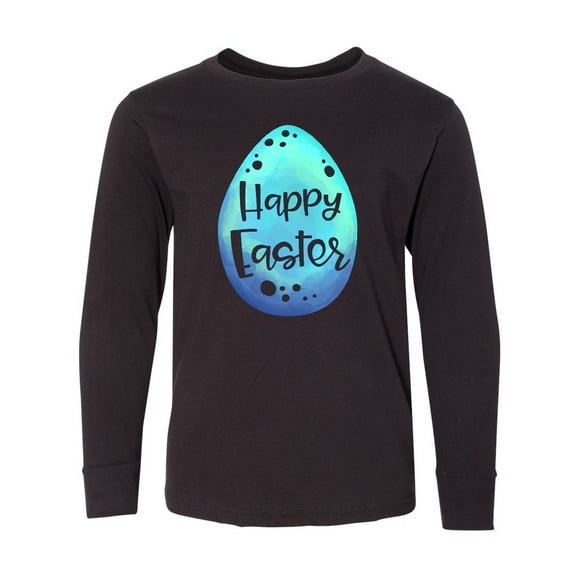 Inktastic Happy Easter Blue Easter Egg Long Sleeve Youth T-Shirt
