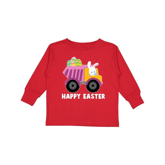 Inktastic Happy Easter Bunny Delivering Easter Eggs Boys or Girls Long Sleeve Toddler T-Shirt