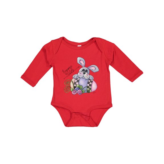 Inktastic Happy Easter Bunny Rabbit Boys Long Sleeve Baby Bodysuit
